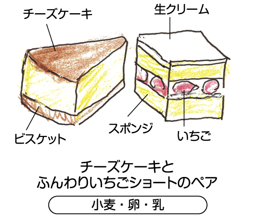 ペアケーキ イラスト