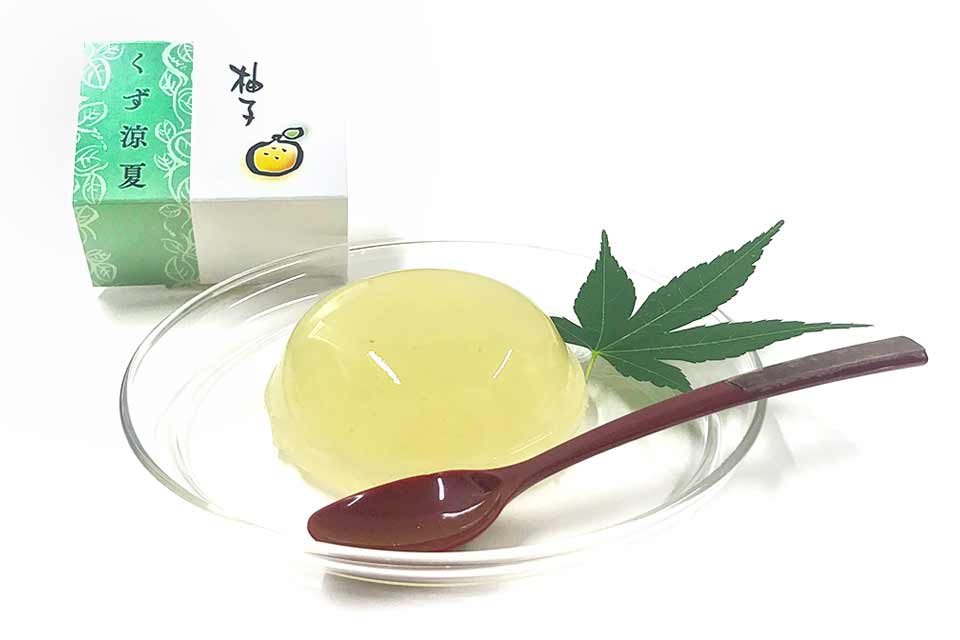 季節のお菓子:くず涼夏 柚子